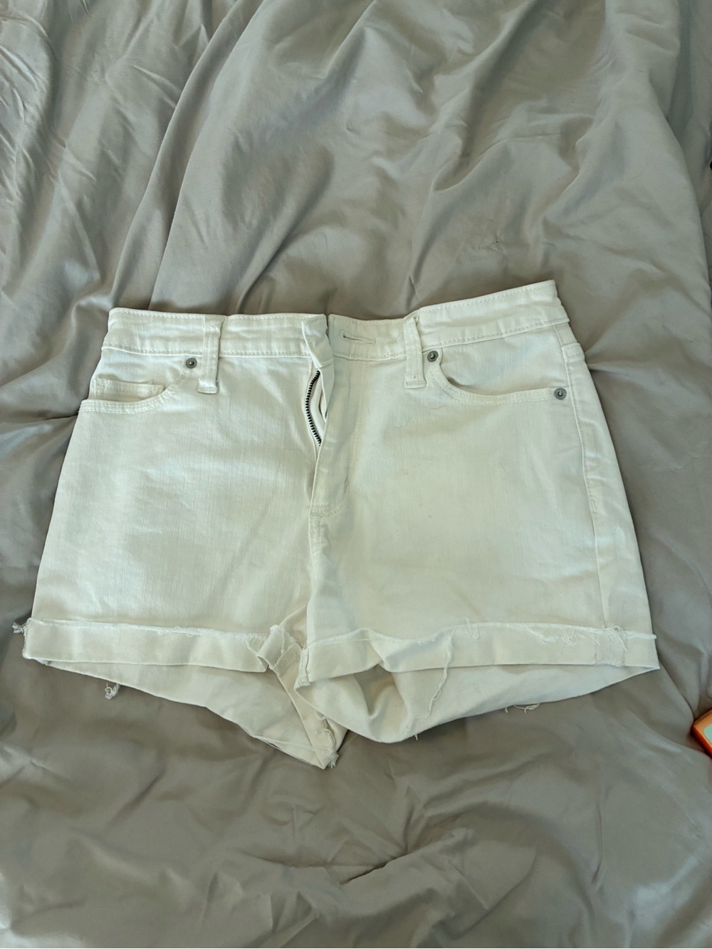 Universal Thread White Rolled-Hem Denim Shorts